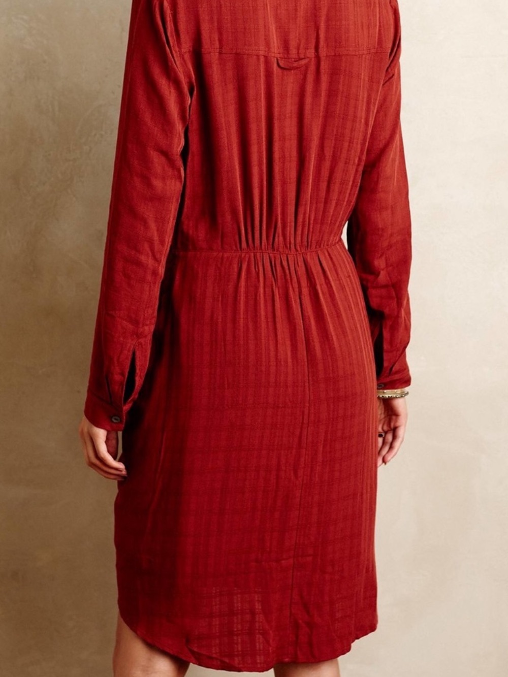 Maeve Anthropologie Rust Bloomsbury tie shirt dress. Sz. 6 - Picture 2 of 16